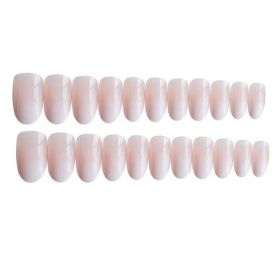 False Fingernails Gradient Color Pink White Artificial False Nails Tips Fake Nail Art Decoration Nail Art